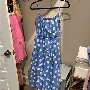 Universal Thread Blue Floral Spaghetti-Strap Dress